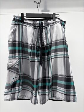 Burnside Striped Swim Trunks Board Shorts with Pockets Size Large Men's